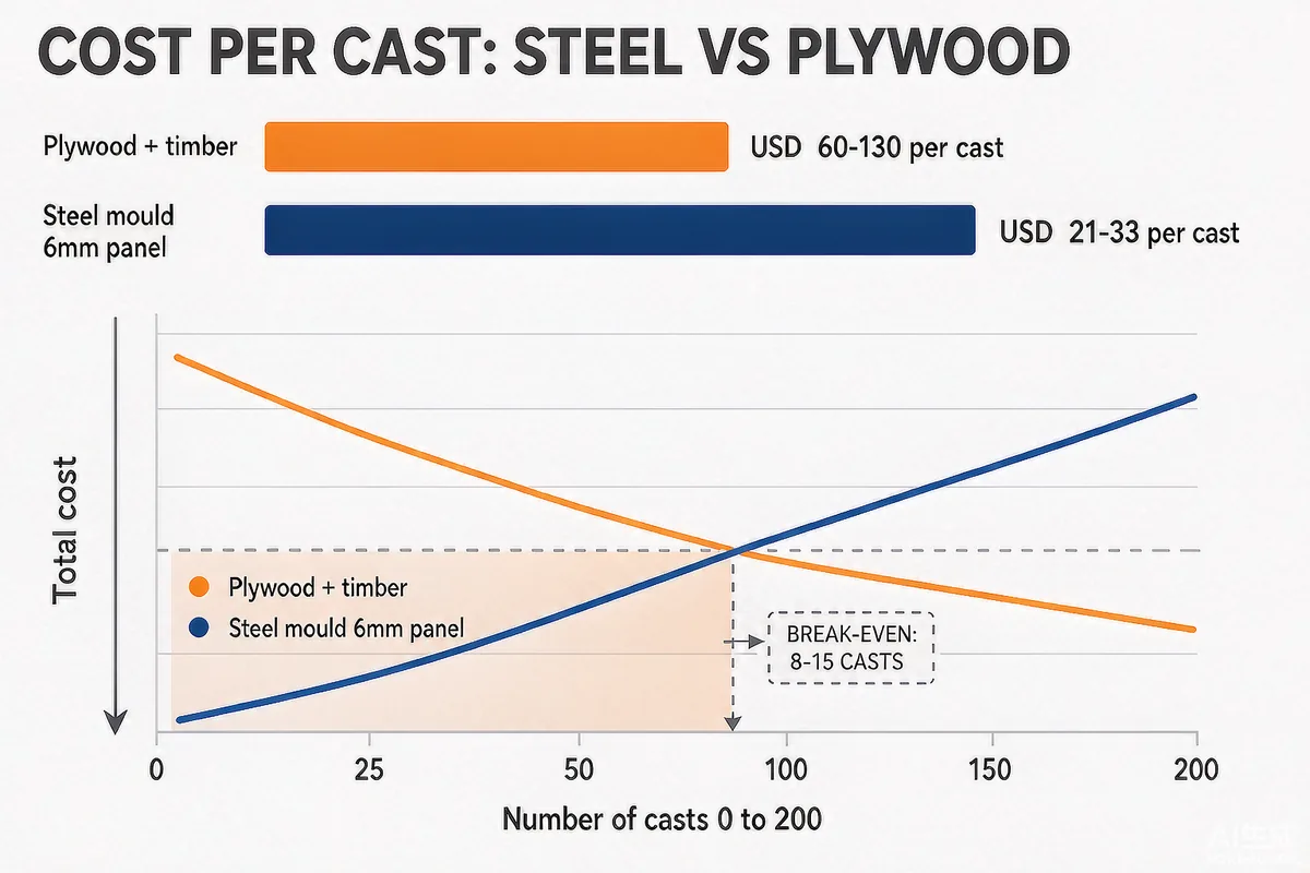Steel Formwork vs Plywood Moulds: A Real Cost Comparison for 2026 Projects