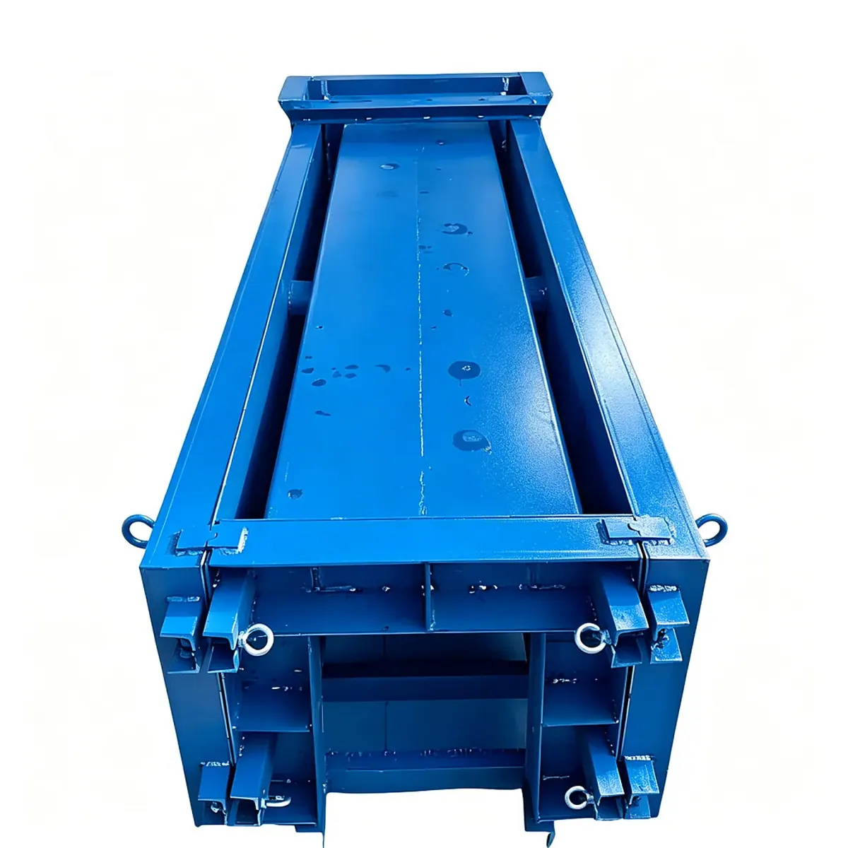 Water channel moulds stacked for delivery