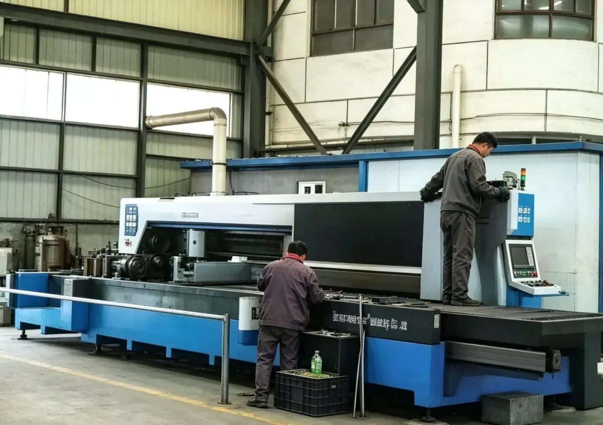 CNC cutting machine at work